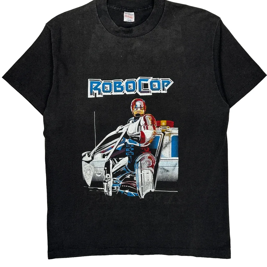 80S Robocop Gurney Promo Graphic T-Shirt - XL Black Cotton - Image 4