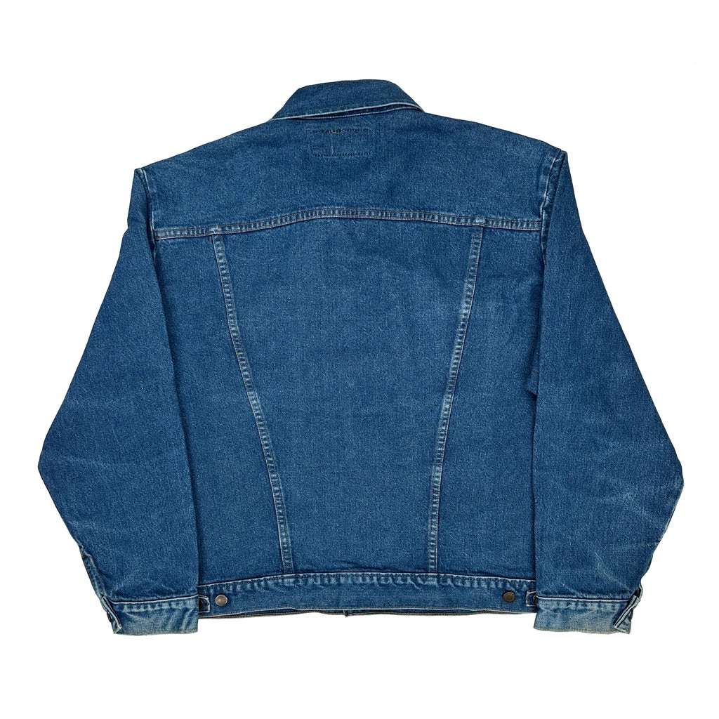 80S Slim Wrangler Western Cut Denim Jacket - 2XL Blue Denim - Image 2