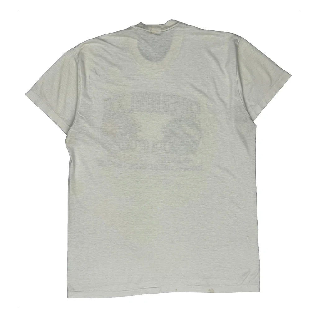 80S Super Bowl Xxi Logo 7 Football T-Shirt - XL White Cotton - Image 2
