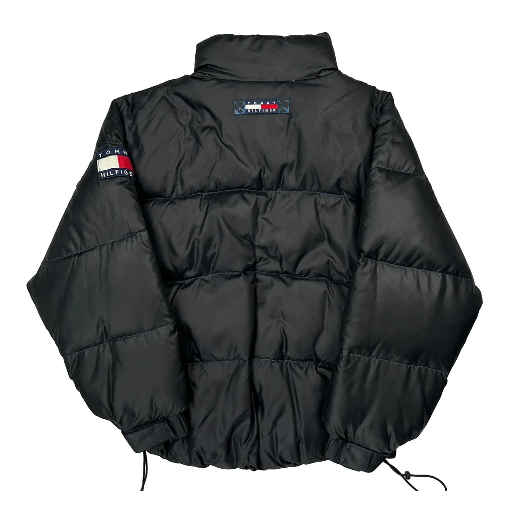 90S Tommy Hilfiger Puffer - Medium Black Polyester - Image 2