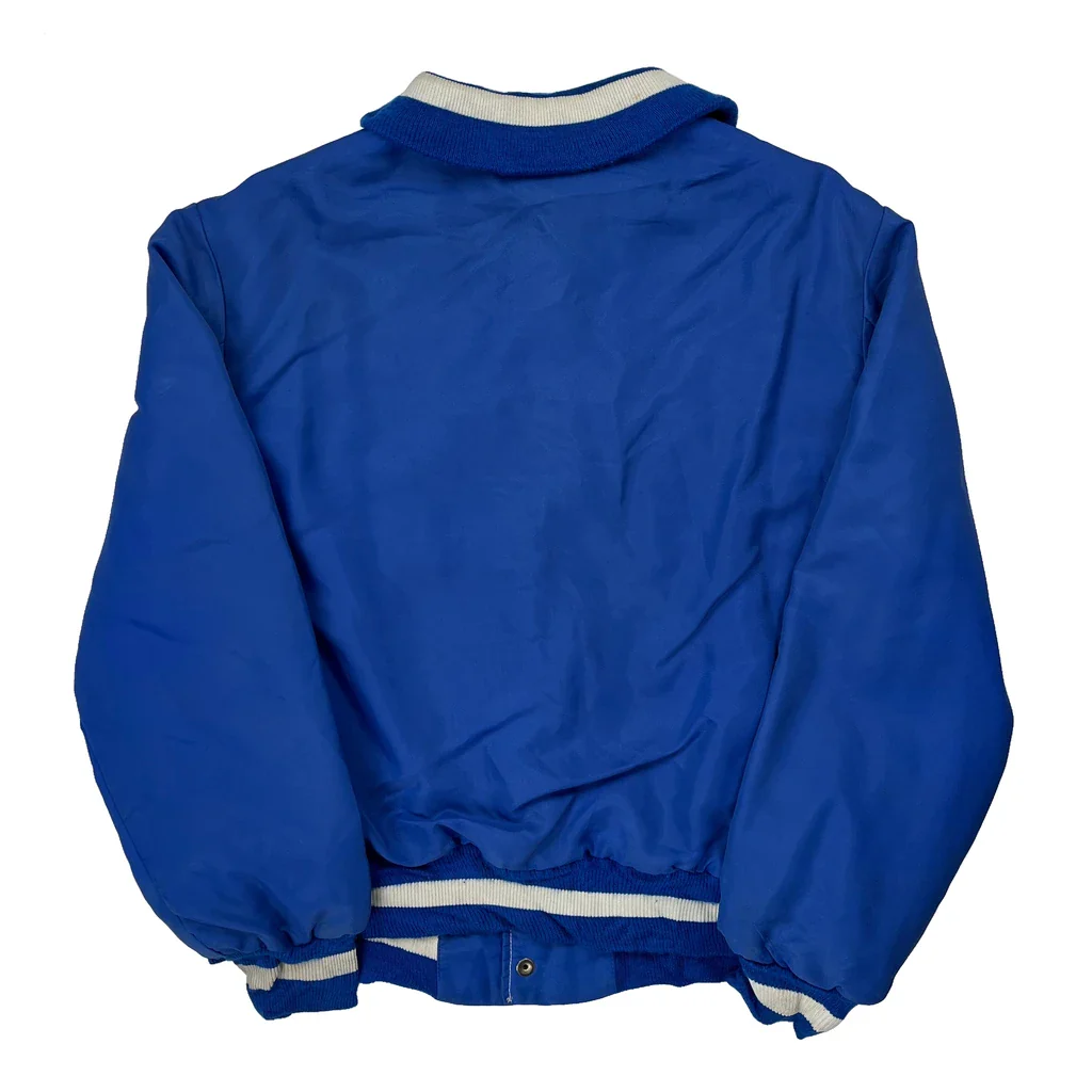 80S Toronto Maple Leafs Nhl Satin Varsity Jacket - Large Blue Nylon - Image 2