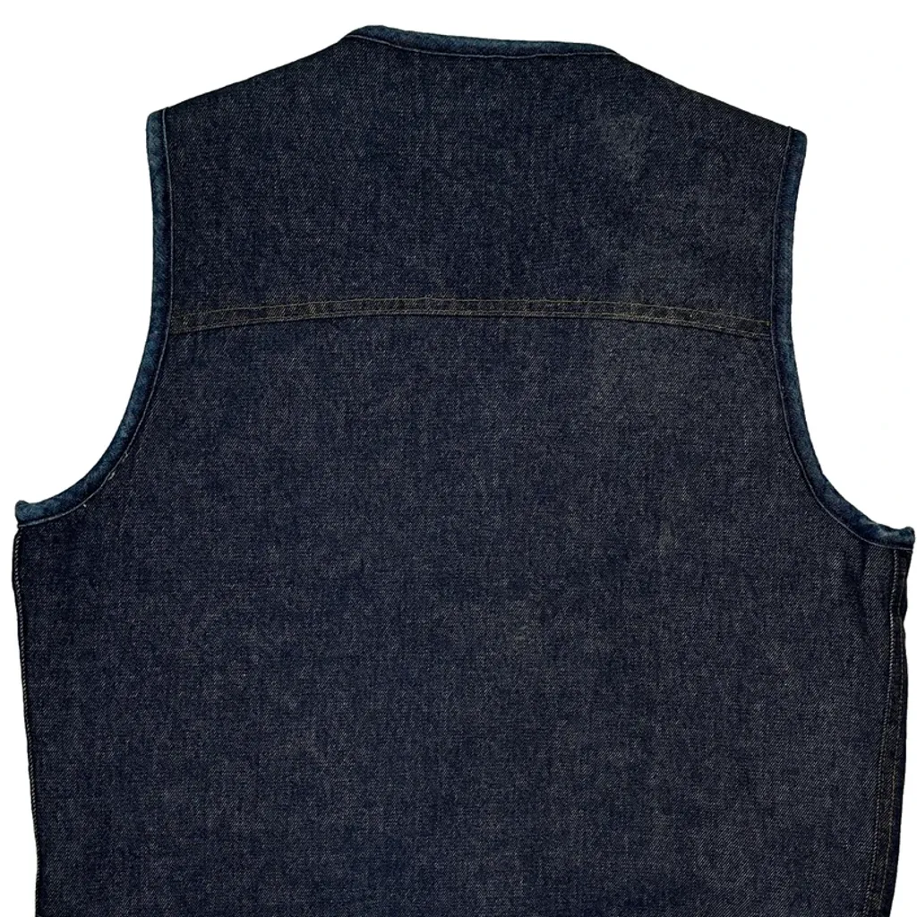 80S Union Made In USA Carhartt Sherpa Lined Denim Vest - Large Blue Denim - Image 6