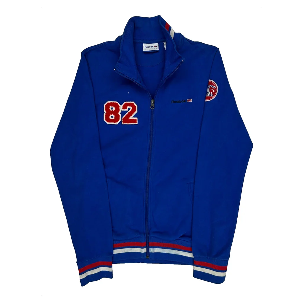 82 Patch Reebok Track Jacket - Large Blue Cotton