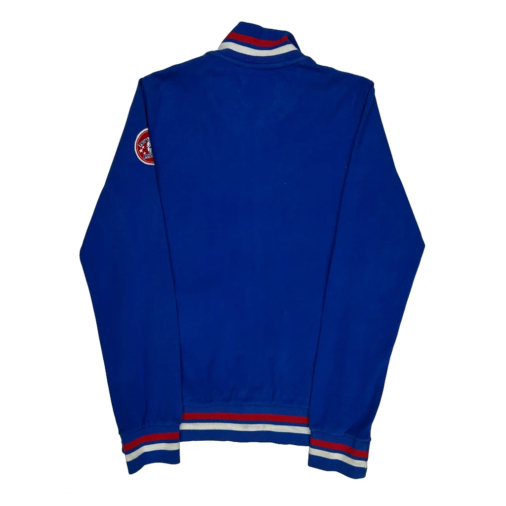 82 Patch Reebok Track Jacket - Large Blue Cotton - Image 2