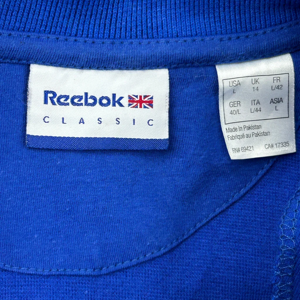 82 Patch Reebok Track Jacket - Large Blue Cotton - Image 3