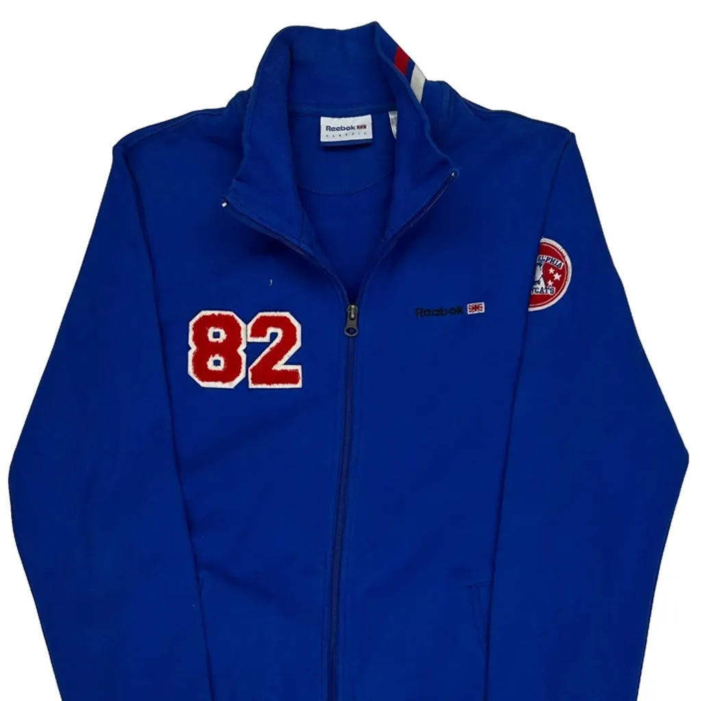 82 Patch Reebok Track Jacket - Large Blue Cotton - Image 5