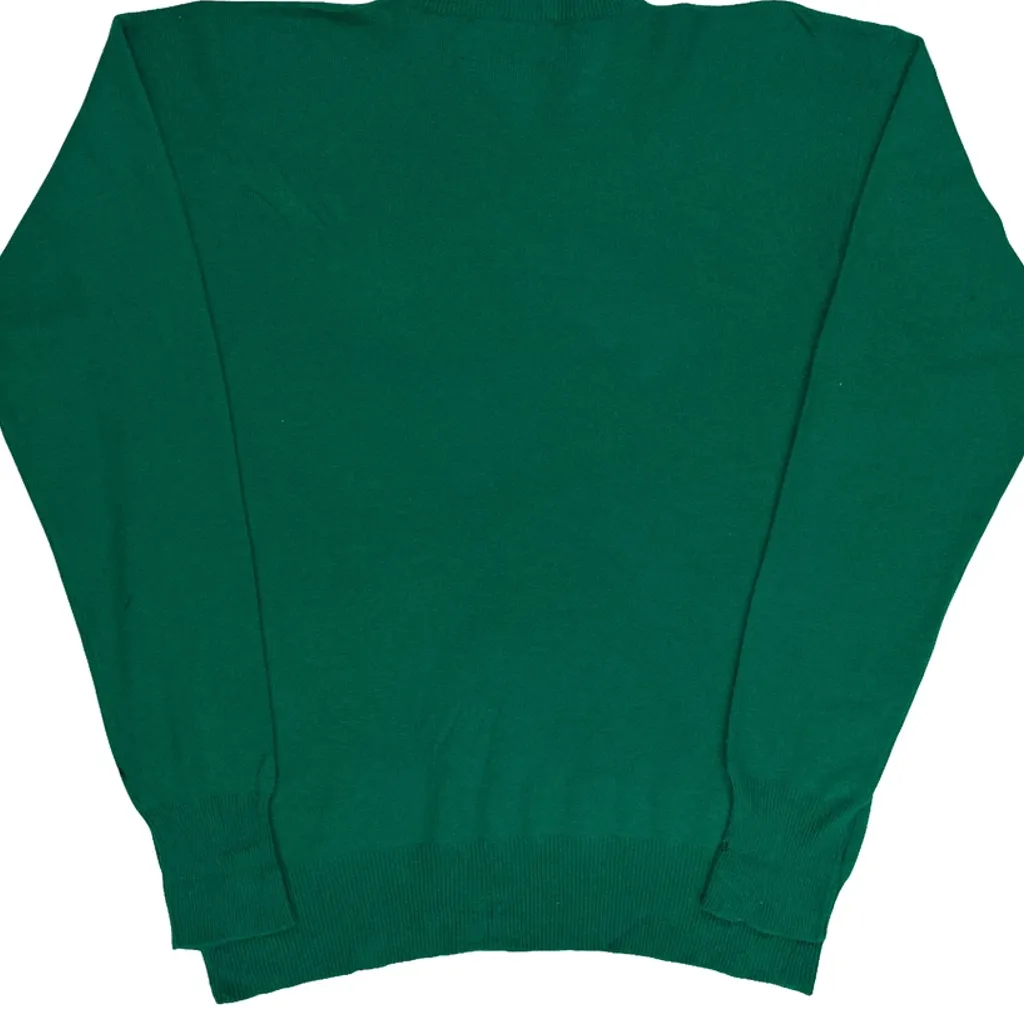 90S 100% Cashmere Polo By Ralph Lauren Jumper - Medium Green Cashmere - Image 6