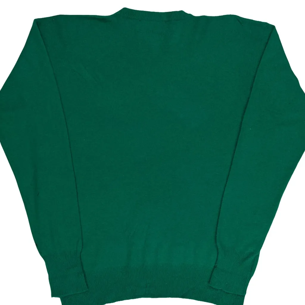 90S 100% Cashmere Polo By Ralph Lauren Jumper - Medium Green Cashmere - Image 7
