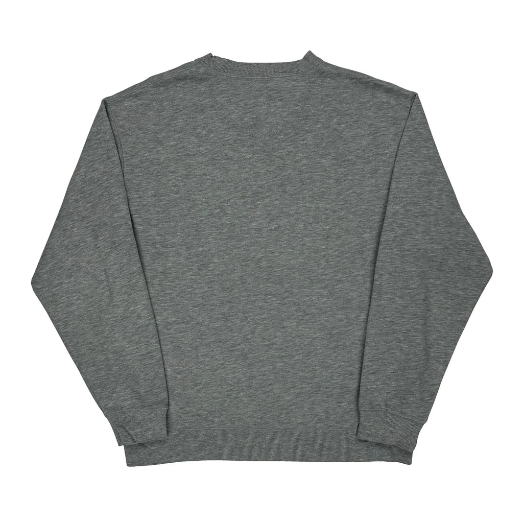 90S Blank Athletech Sweatshirt - Large Grey Cotton Blend - Image 2