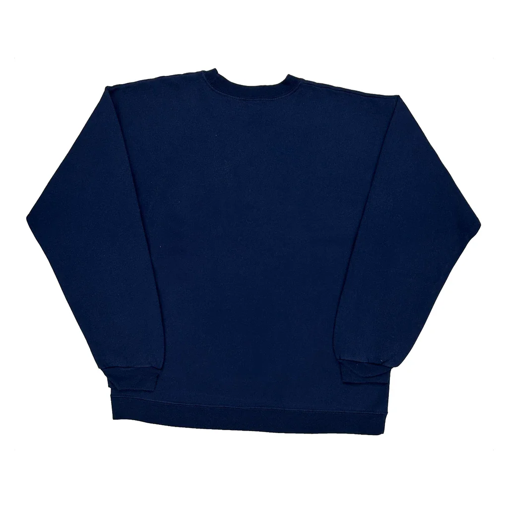 90S Blank Hanes Sweatshirt - Small Navy Cotton - Image 2