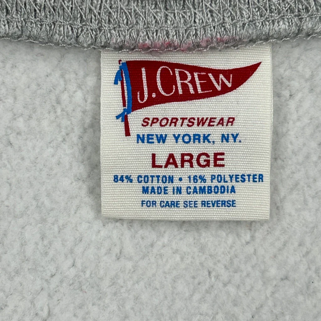 90S Blank J Crew Sweatshirt - Large Grey Cotton Blend - Image 3