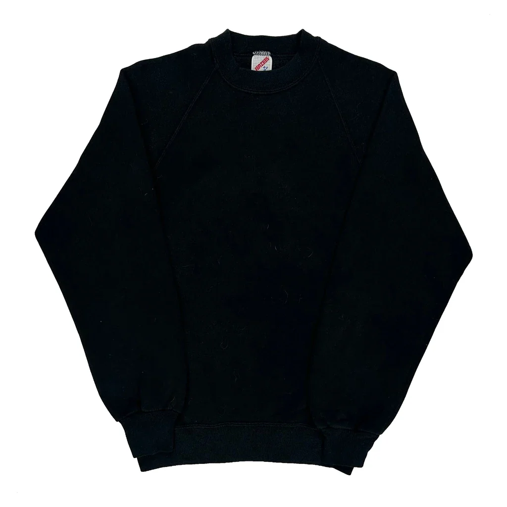 90S Blank Jerzees Sweatshirt - Medium Black Cotton