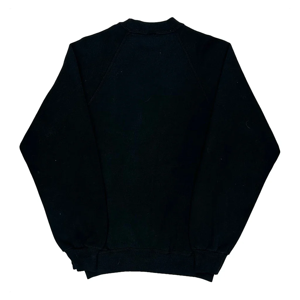 90S Blank Jerzees Sweatshirt - Medium Black Cotton - Image 2