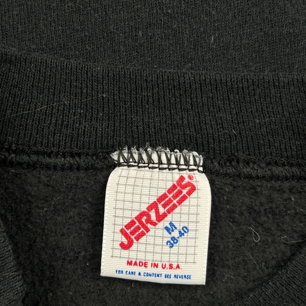 90S Blank Jerzees Sweatshirt - Medium Black Cotton - Image 3