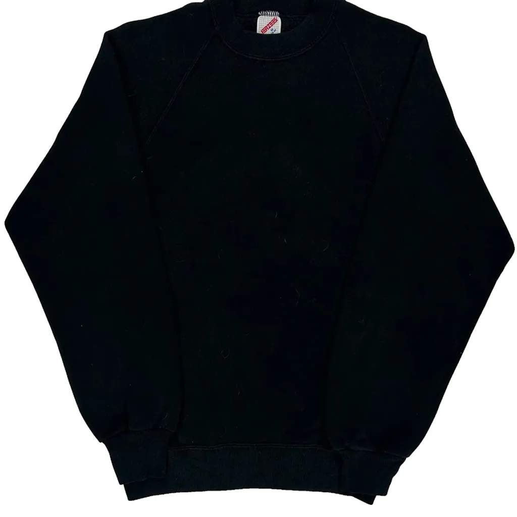 90S Blank Jerzees Sweatshirt - Medium Black Cotton - Image 4