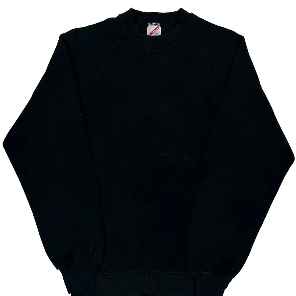 90S Blank Jerzees Sweatshirt - Medium Black Cotton - Image 5