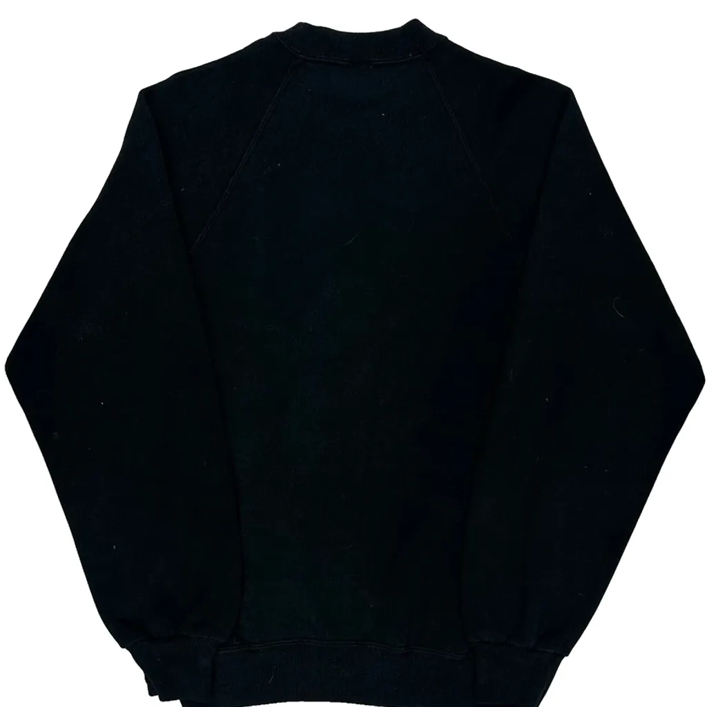 90S Blank Jerzees Sweatshirt - Medium Black Cotton - Image 6