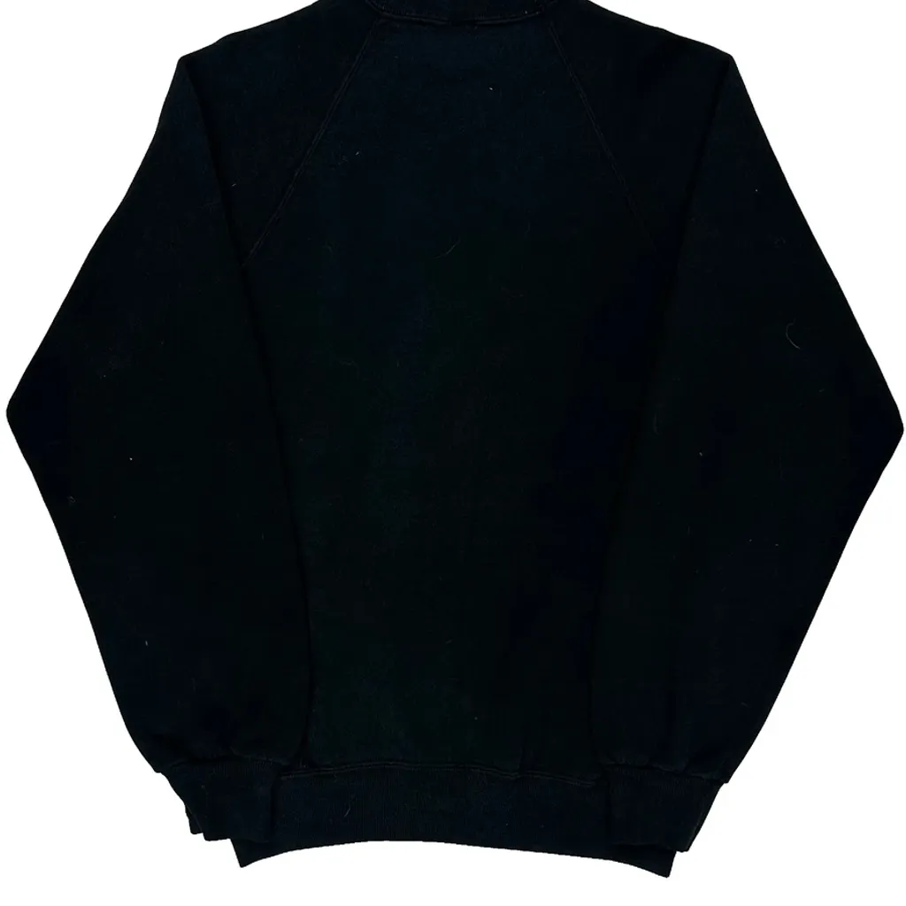 90S Blank Jerzees Sweatshirt - Medium Black Cotton - Image 7