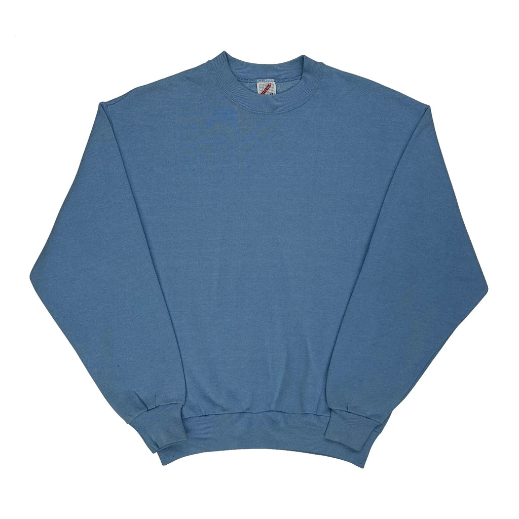 90S Blank Jerzees Sweatshirt - Medium Blue Cotton