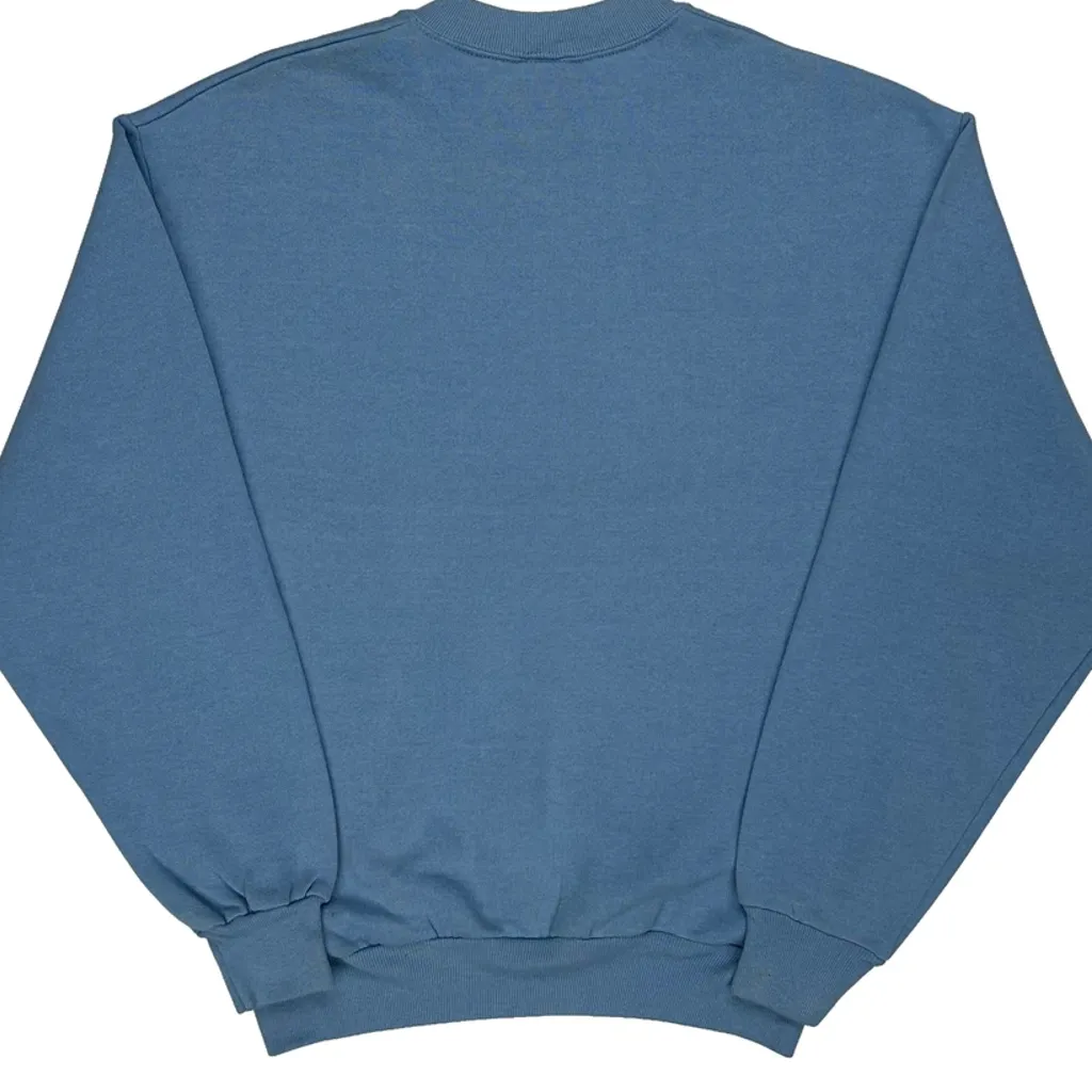 90S Blank Jerzees Sweatshirt - Medium Blue Cotton - Image 6