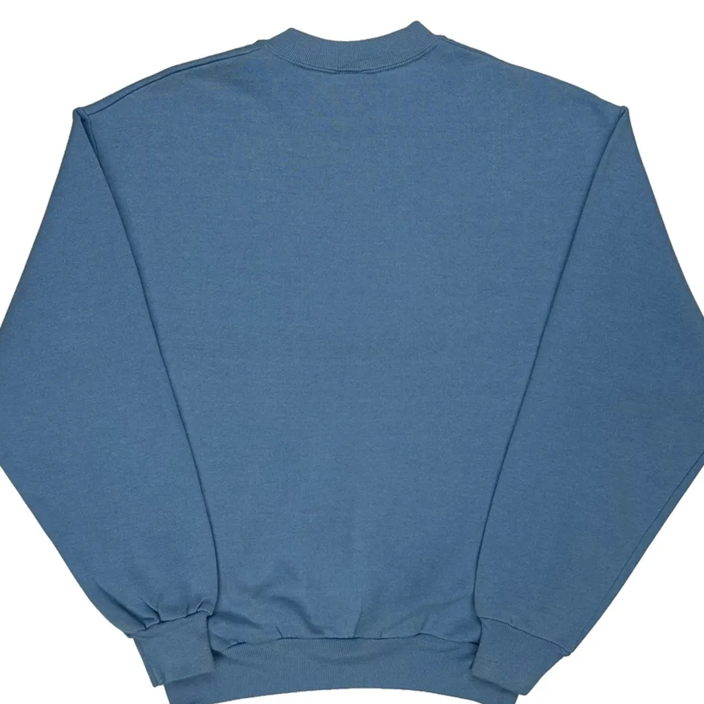 90S Blank Jerzees Sweatshirt - Medium Blue Cotton - Image 7