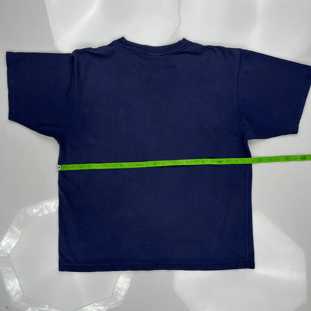 90S Blank Lee Sport T-Shirt - XL Blue Cotton - Image 3