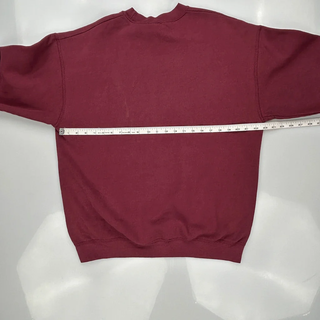 90S Blank Lee Sweatshirt - XL Burgundy Cotton - Image 3