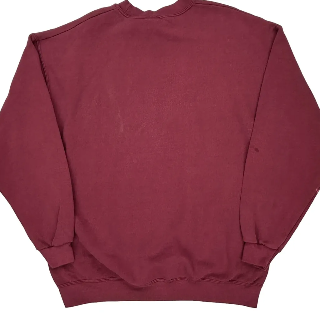 90S Blank Lee Sweatshirt - XL Burgundy Cotton - Image 6