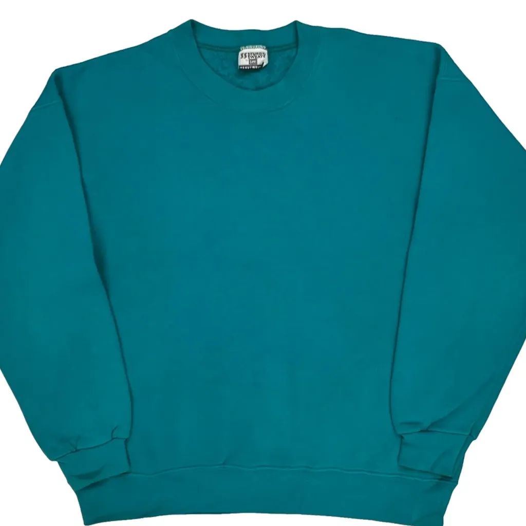 90'S Blank Lee Sweatshirt - XL Green Cotton - Image 4
