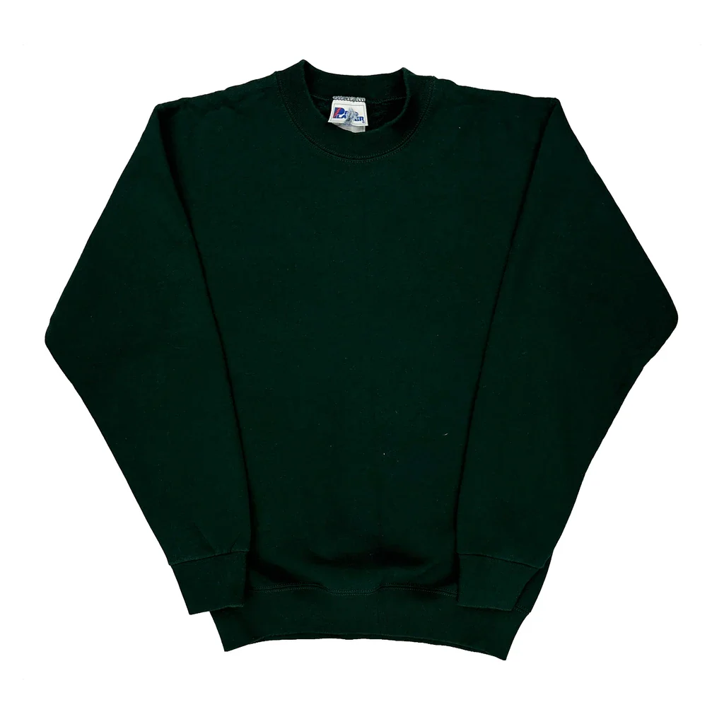 90S Blank Pro Layer Sweatshirt - Small Green Cotton Blend
