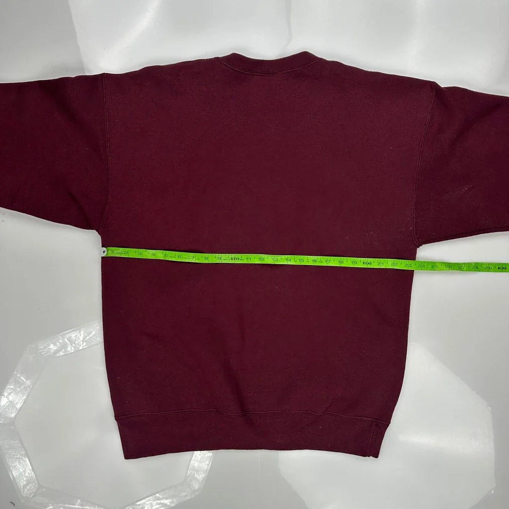 90S Blank Pro Spirit Sweatshirt - Large Burgundy Cotton Blend - Image 3