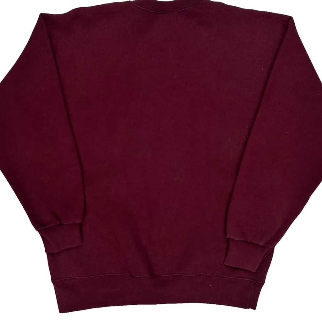 90S Blank Pro Spirit Sweatshirt - Large Burgundy Cotton Blend - Image 8