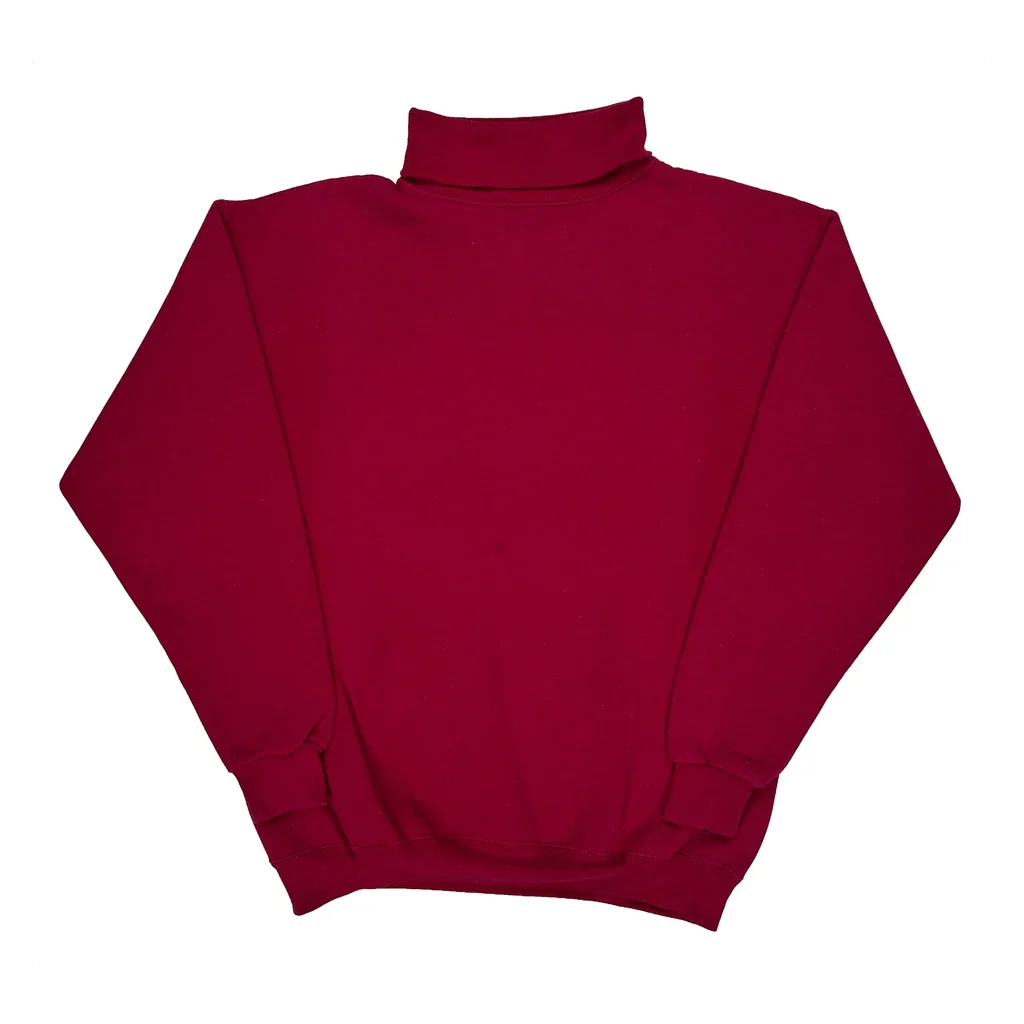 90S Blank Ultra Fleece Rollneck - Medium Red Polyester