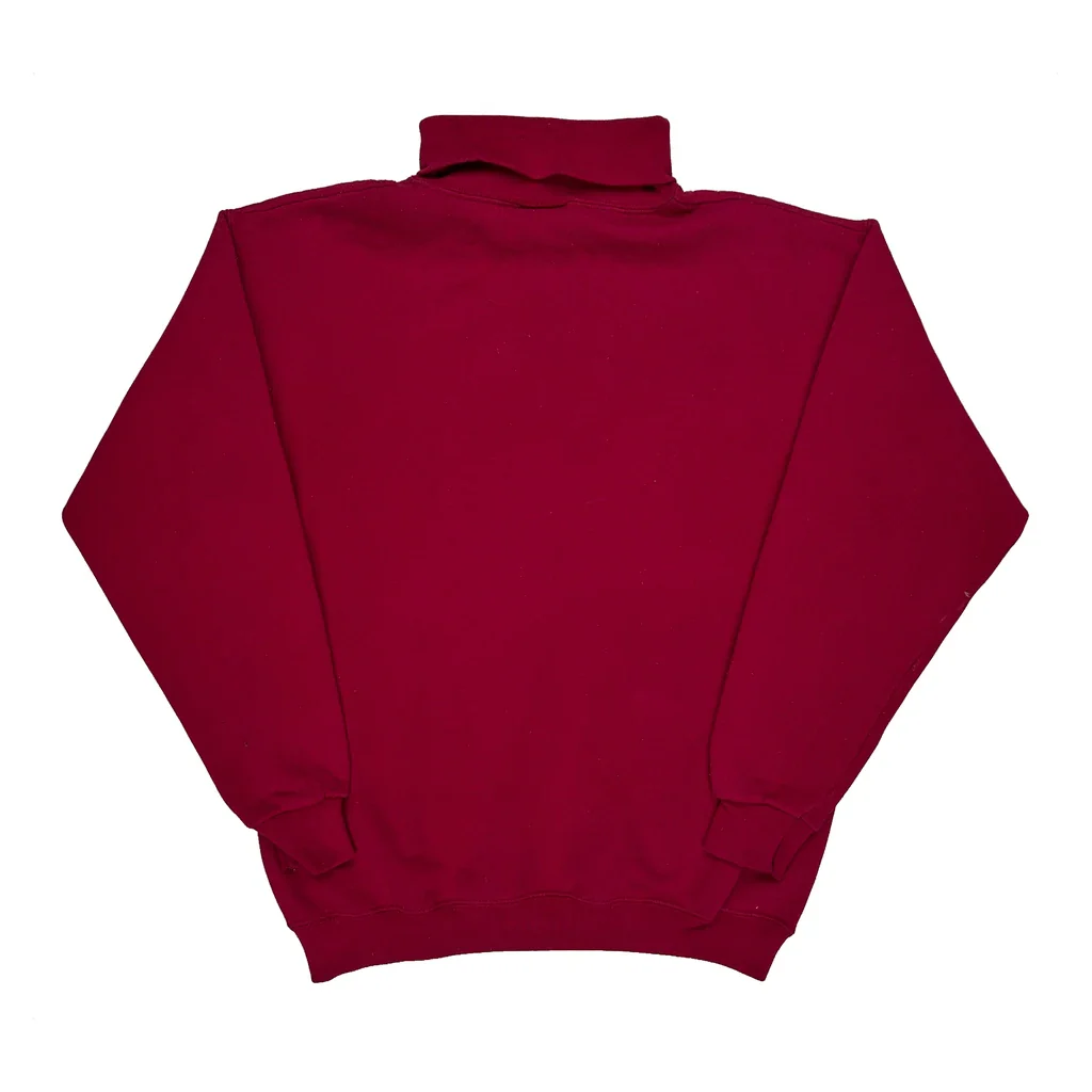 90S Blank Ultra Fleece Rollneck - Medium Red Polyester - Image 2