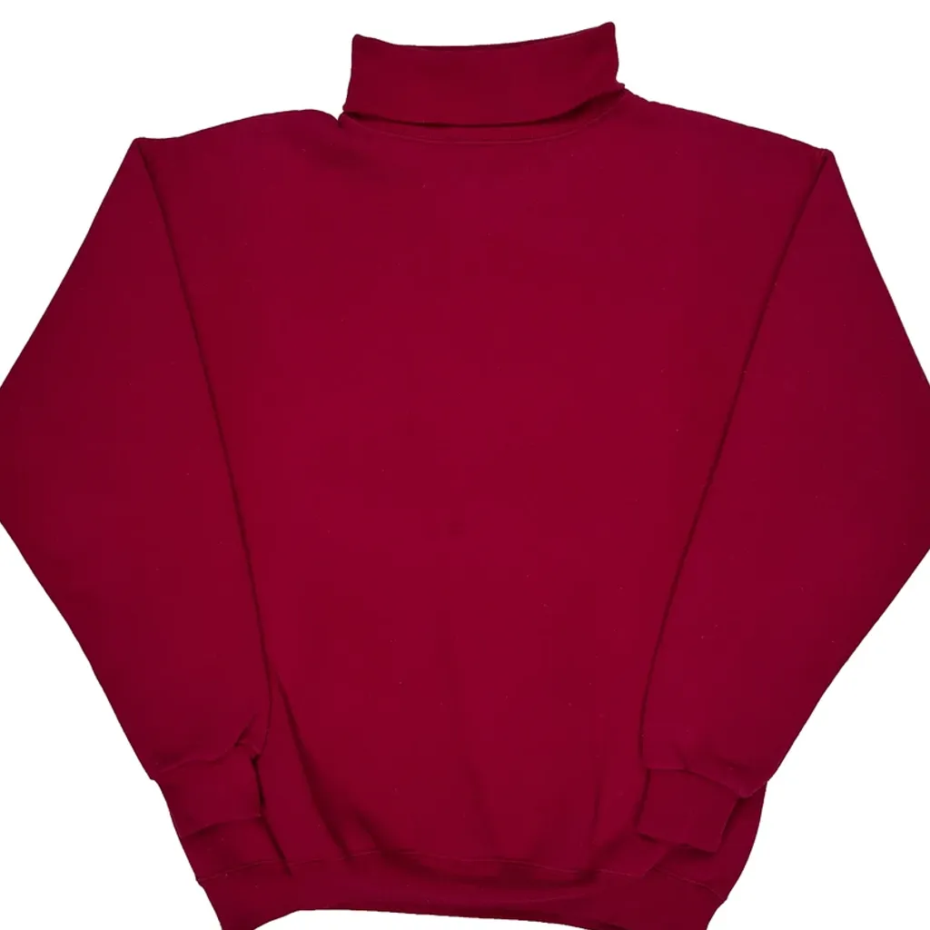 90S Blank Ultra Fleece Rollneck - Medium Red Polyester - Image 5