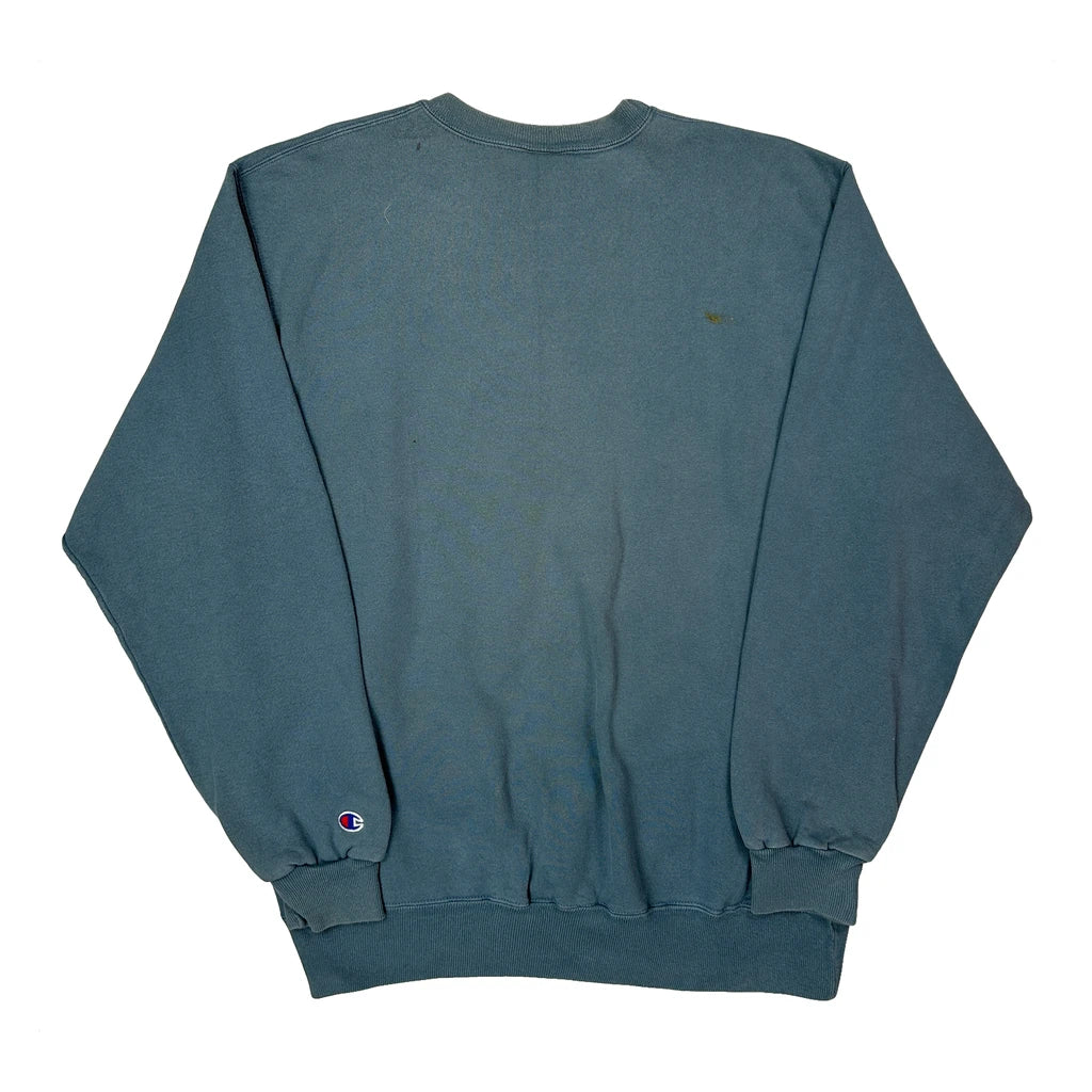 90S Champion Sweatshirt - Large Blue Cotton - Image 2