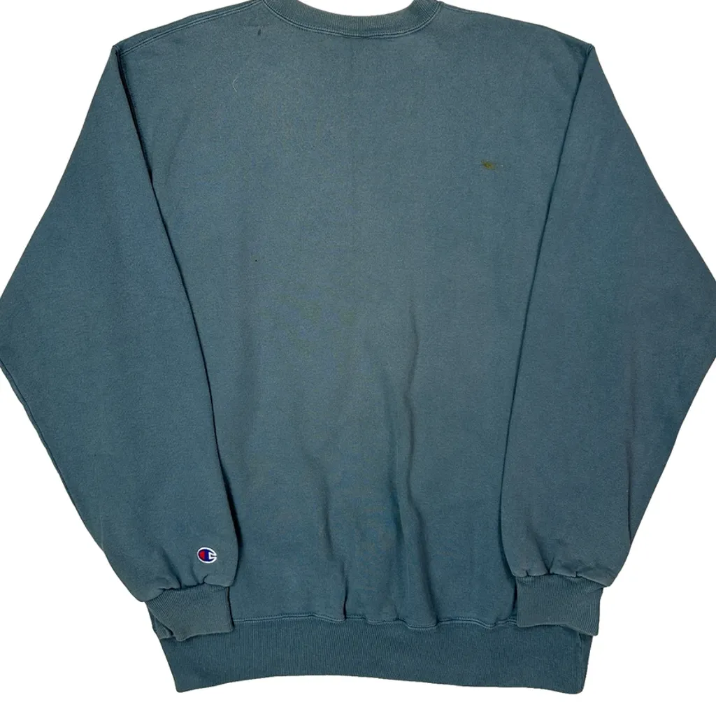 90S Champion Sweatshirt - Large Blue Cotton - Image 7