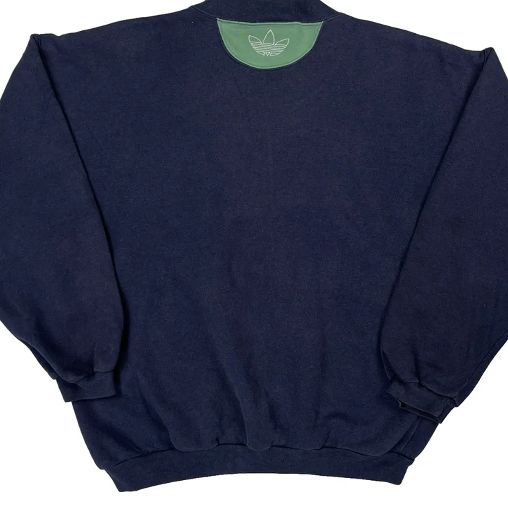 90S Color Block Adidas Two Tone Spellout Sweatshirt - Small Gray Cotton - Image 6