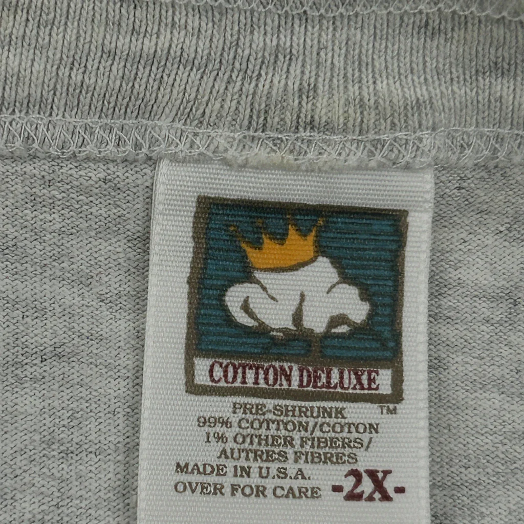 90S Cotton Deluxe Henley T-Shirt - 2XL Gray Cotton - Image 3