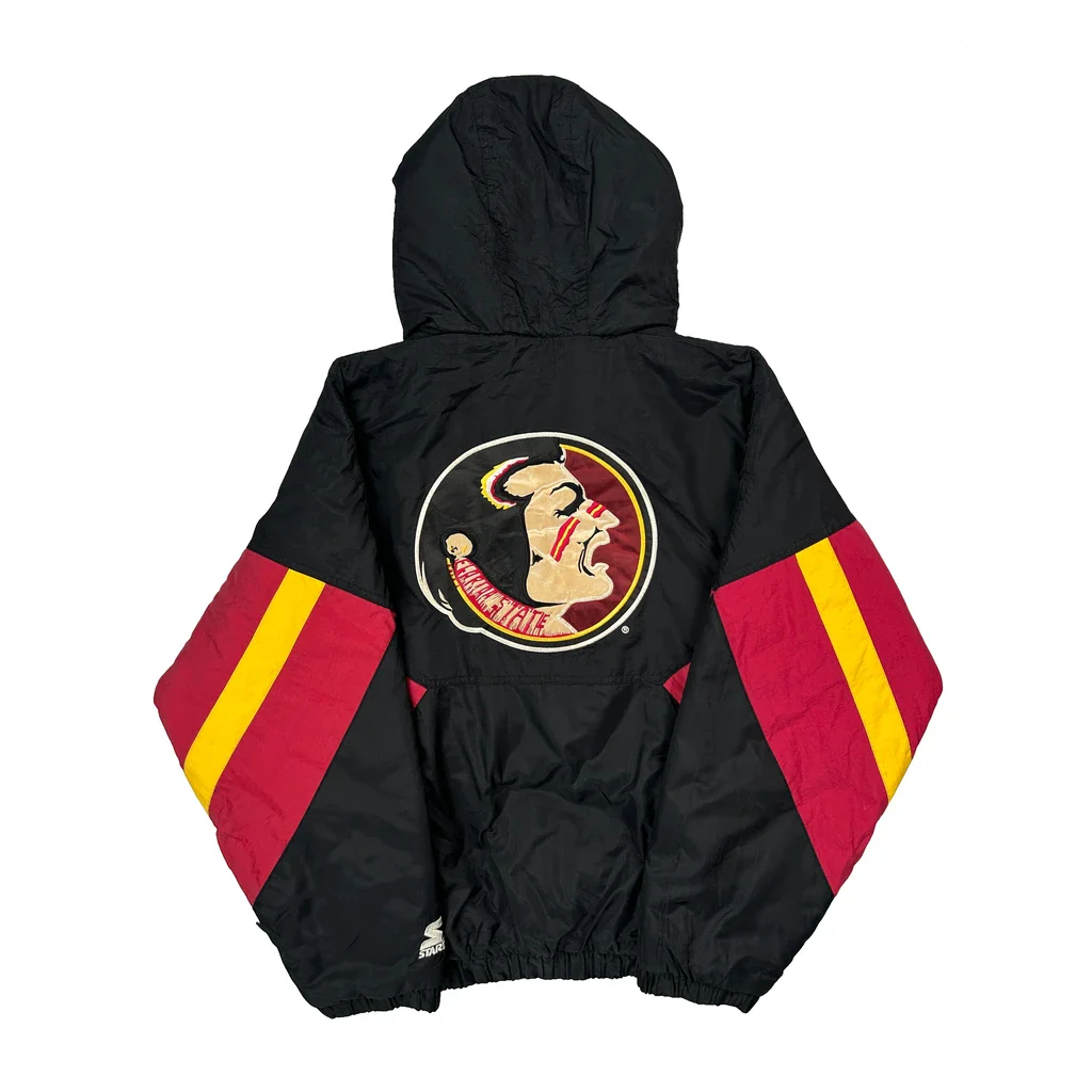 90S Florida State Seminoles Starter College Anorak - Large Black Nylon - Image 2