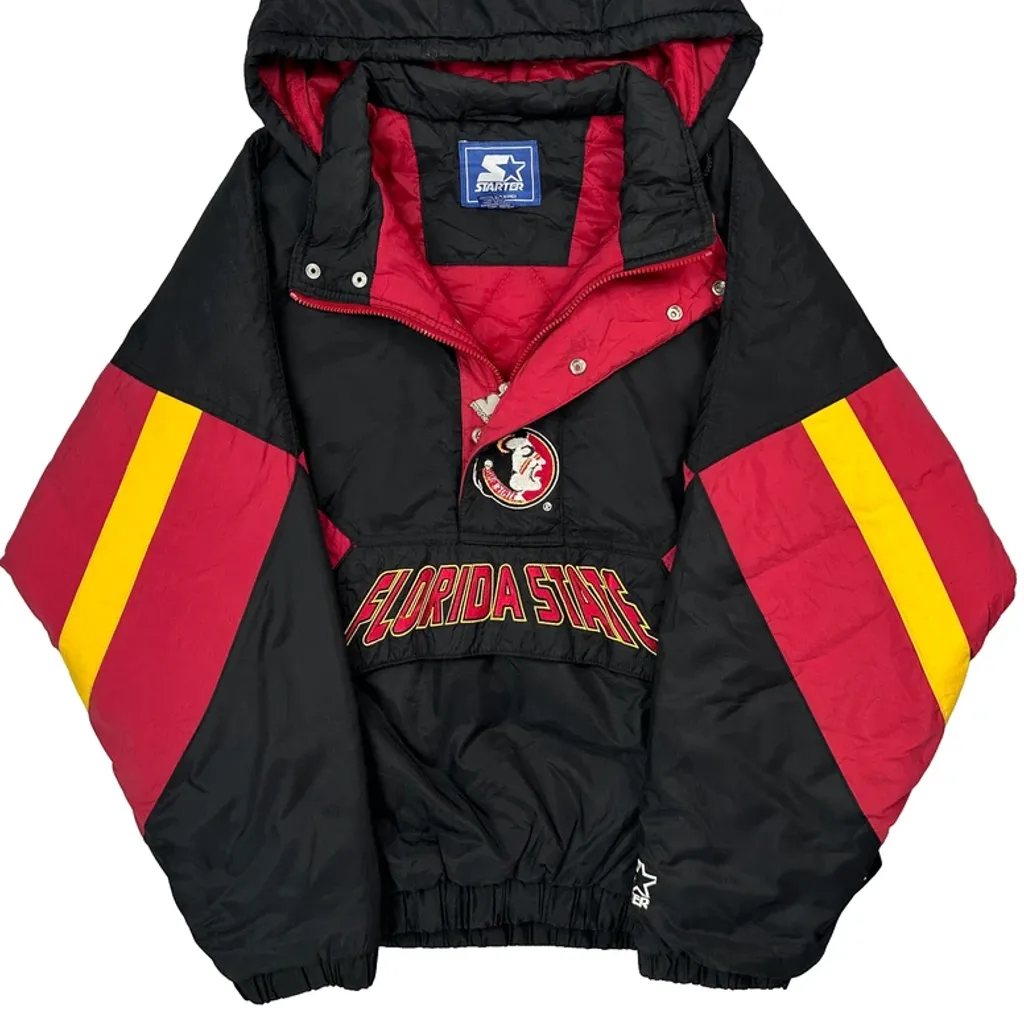 90S Florida State Seminoles Starter College Anorak - Large Black Nylon - Image 5