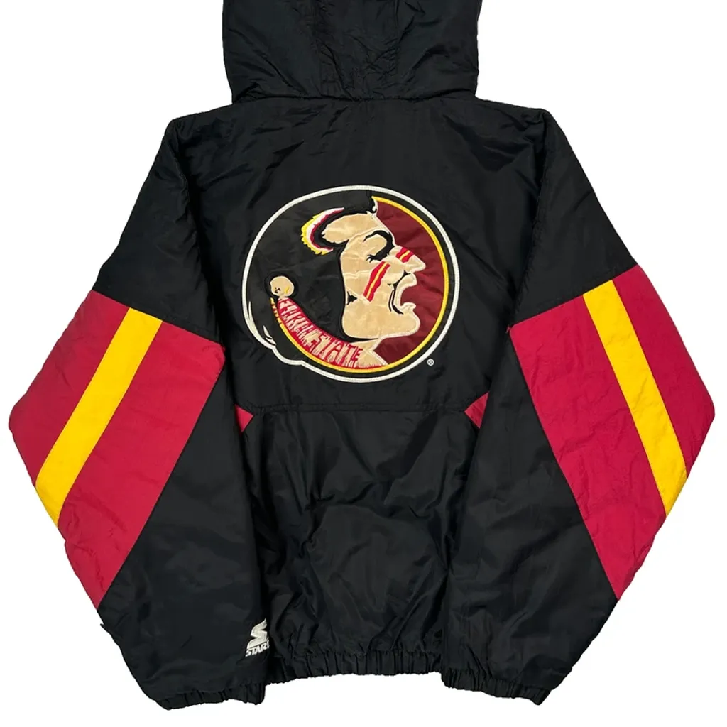90S Florida State Seminoles Starter College Anorak - Large Black Nylon - Image 7