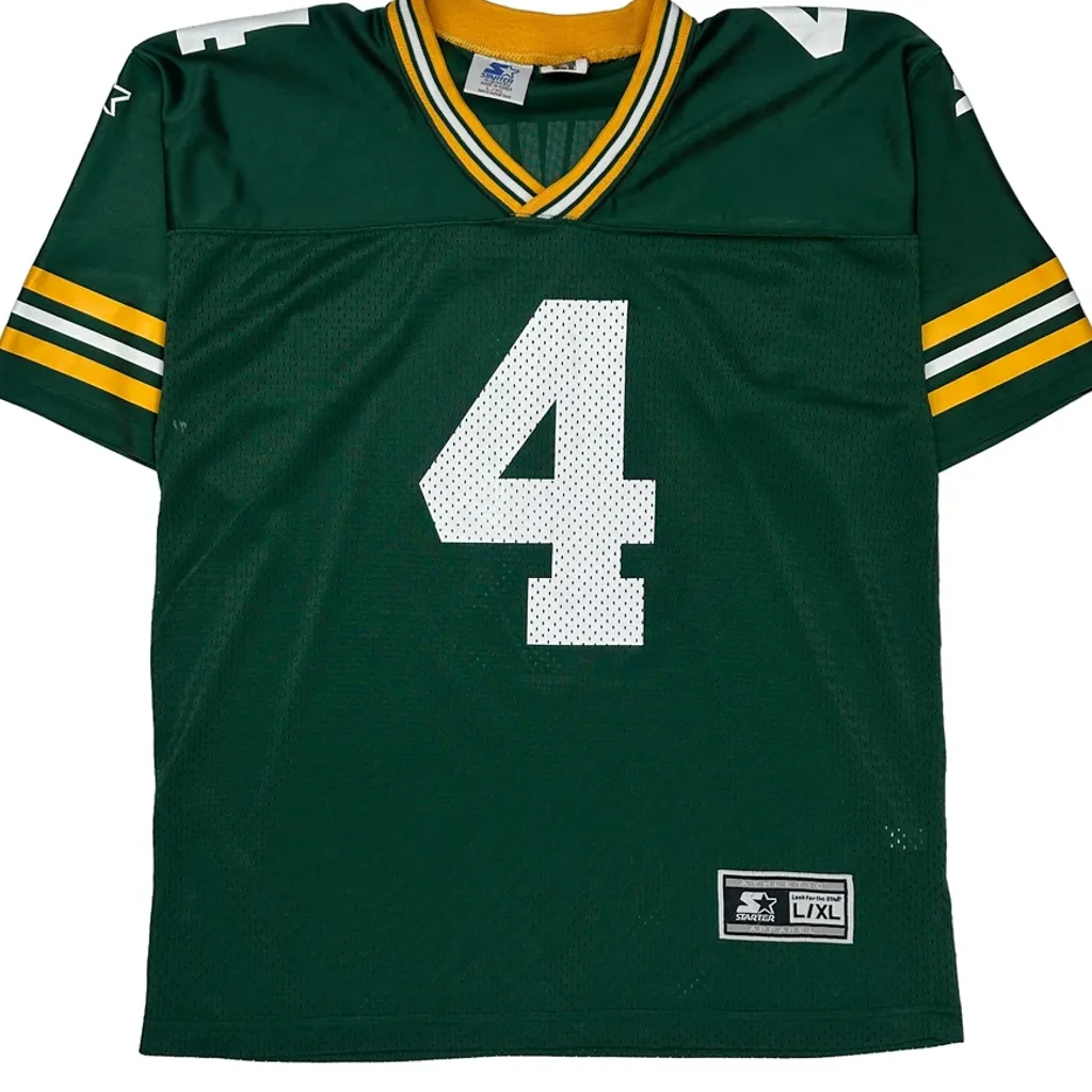 90S Green Bay Packers Starter Favre Nfl Jersey - XL Green Polyester - Image 4