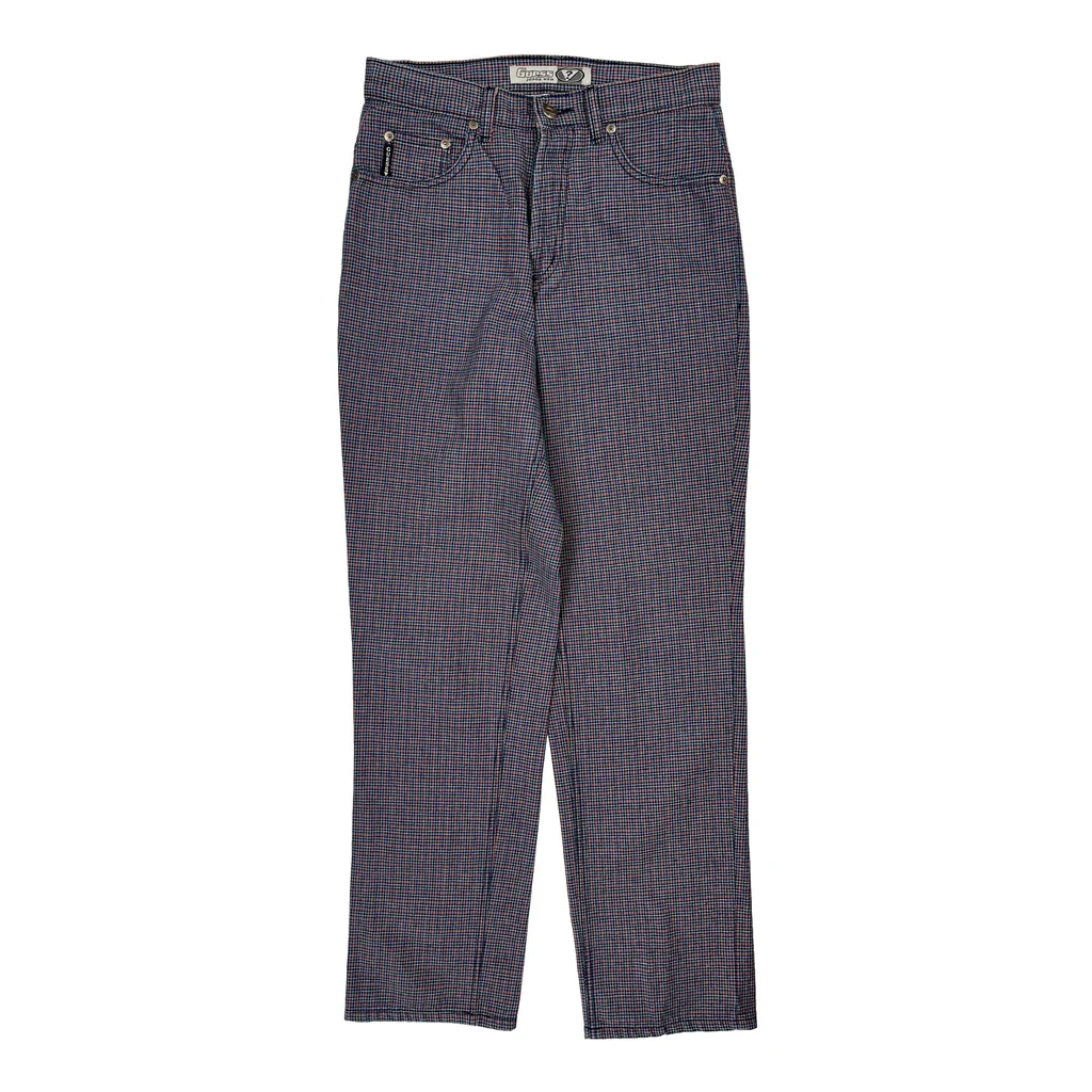 90S Guess Checked Jeans - 28W UK 8 Blue Cotton - Image 2