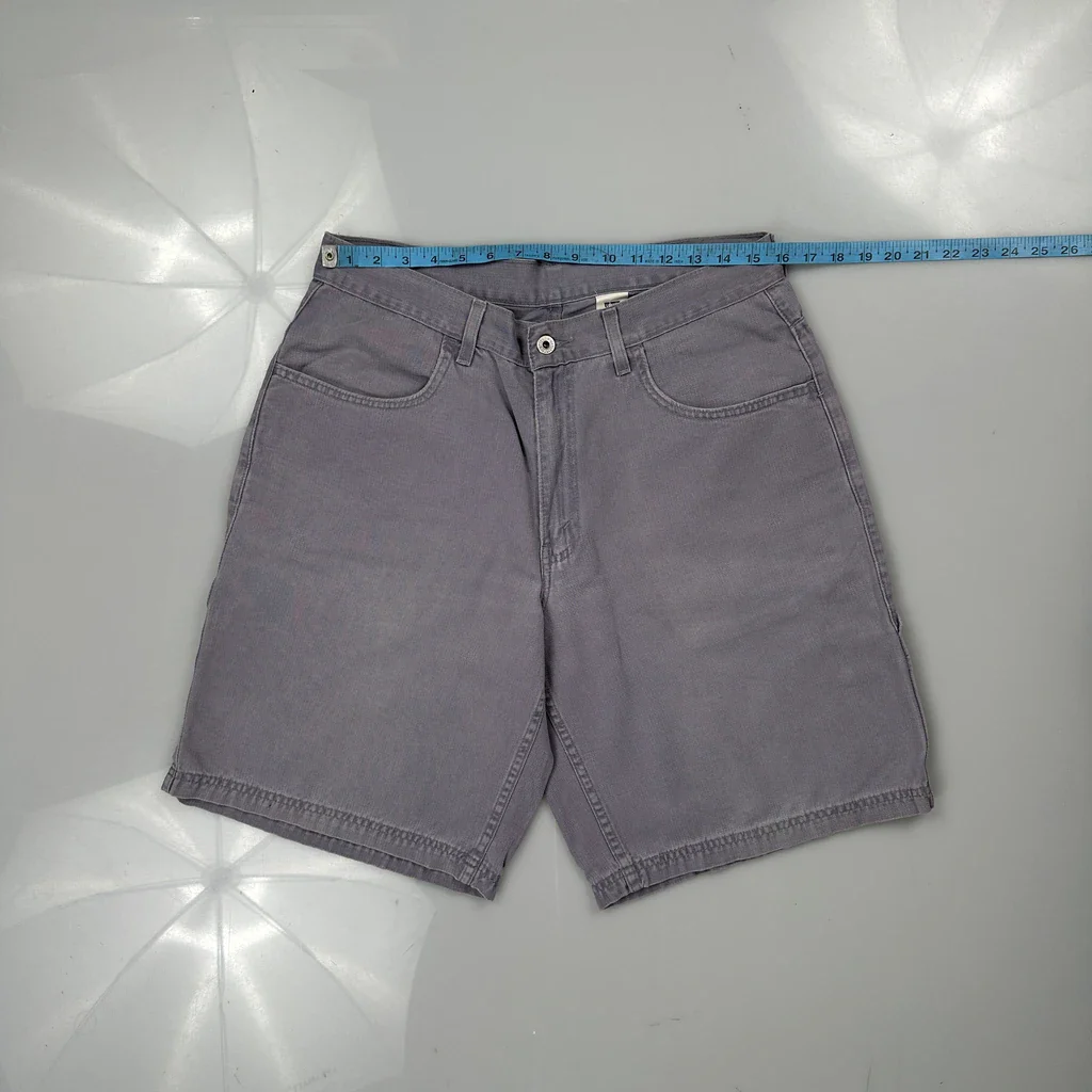 90S Levis Carpenter Shorts - 32W 9L Grey Cotton - Image 3