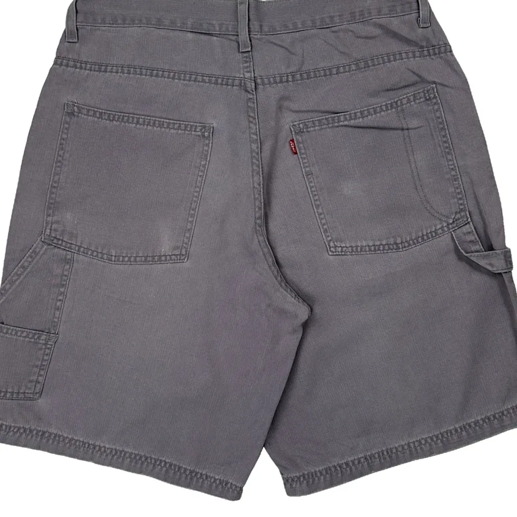 90S Levis Carpenter Shorts - 32W 9L Grey Cotton - Image 7