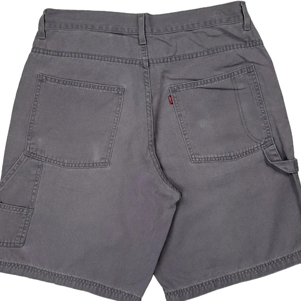 90S Levis Carpenter Shorts - 32W 9L Grey Cotton - Image 8
