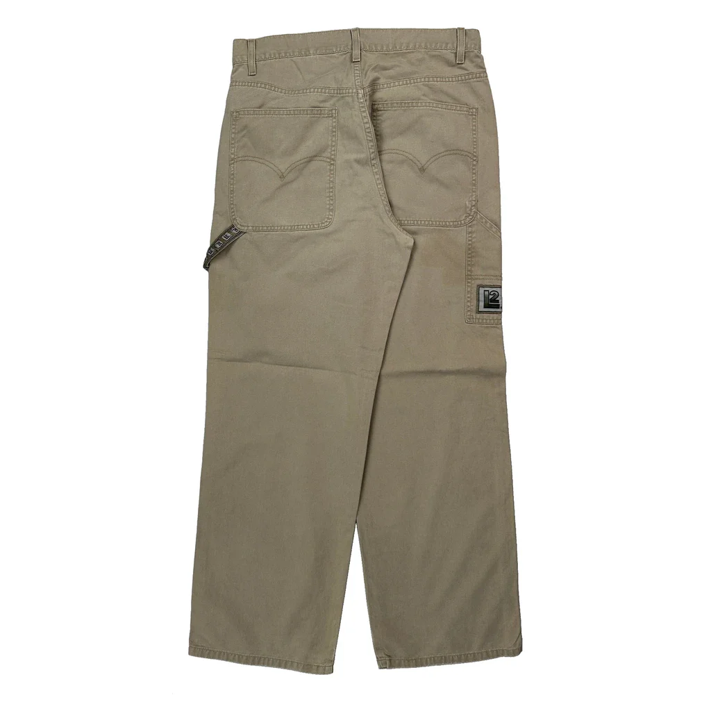 90S Levis Work Carpenter Trousers - 31W 31L Beige Cotton