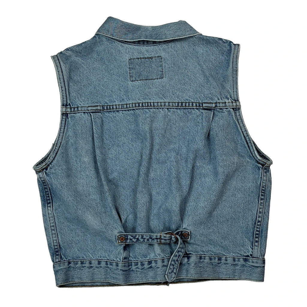90S Levis Type 2 Denim Gilet - Medium Light Wash Denim - Image 2