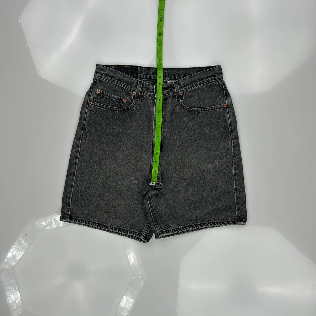 90S Levis 550 Denim Shorts - 29W 8L Grey Cotton - Image 4